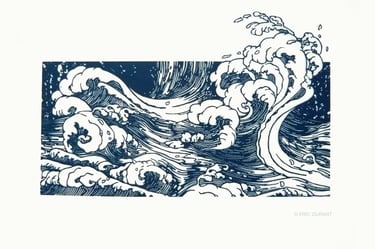 Linogravure sur papier 30  × 42 cm - © Eric Durant