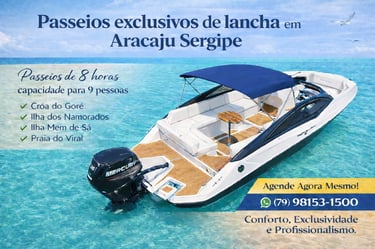 Passeios exclusivos de lancha em Aracaju Segipe