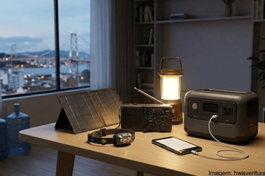 Guia de preparação para emergências HWAVENTURA: equipamentos essenciais para falta de energia e água