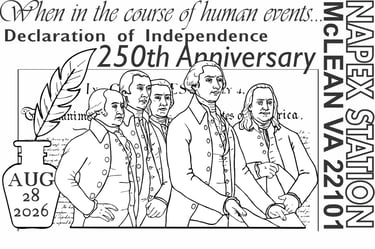 Show cancel illustration for the Declaration of Independence