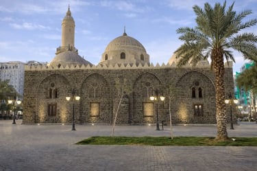 Masjid Al-Ghamama historic mosque in Medina Saudi Arabia near Masjid an-Nabawi where Eid prayer was performed