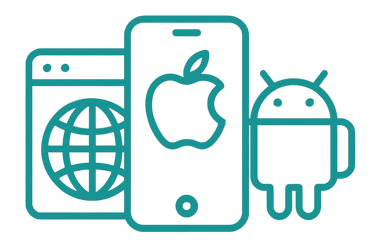 Ilustración "web, iOs y Android"