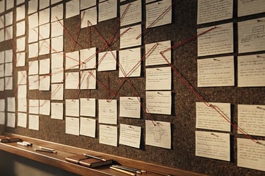 a bulletin board with notes and notes on it