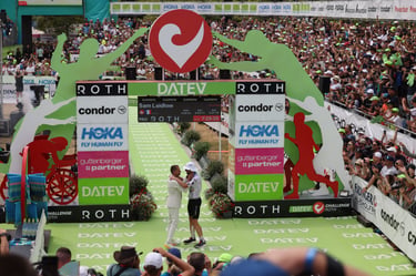 Challenge Roth Finish Line Felix and Sam Laidlow