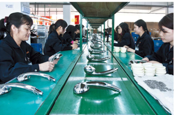 100% visual check on line before packing shower head,shower system or other bathroom ware