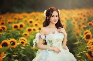 Cách tạo dáng chụp ảnh giữa cánh đồng hoa bạt ngàn rực rỡ