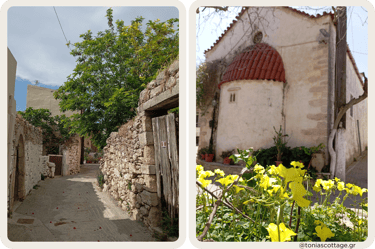 Church of Sotiras Christos and streets of Alagni village