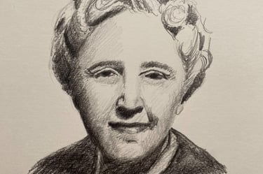 Agatha Christie, Zeichnung von Thomas Kobusch
