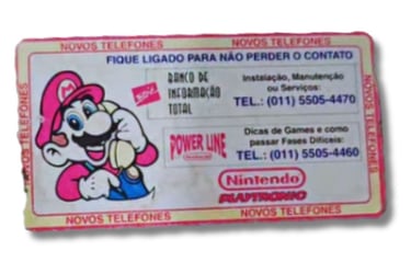 Etiqueta do serviço Power Line da Nintendo Playtronic do Brasil