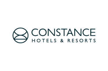 Official dark teal logo for Constance Hotels & Resorts featuring a circular geometric icon.