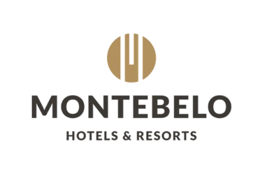 Official Montebelo Hotels and Resorts luxury hospitality logo on a solid black background.