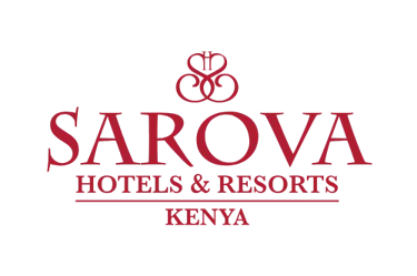Red Sarova Hotels and Resorts Kenya logo featuring an elegant crest on a black background.