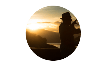 social media profile picture man at sunset