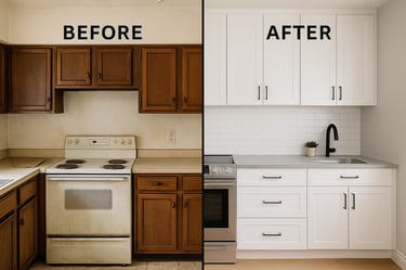a kitchen with white cabinets and cabinets and a stove by vowels home renovation ottawa