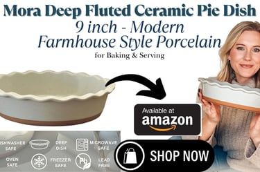 Mora Deep Fluted CeramicPie Dish