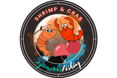 Logo with bait featuring crab, krill, and crustacean