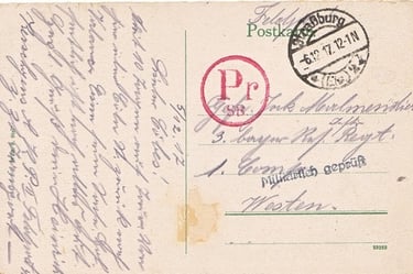6 décembre 1917, carte postée à STRASBOURG.