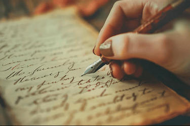 Passo a Passo: Colocando Tudo em Prática. a person writing a letter to someone else