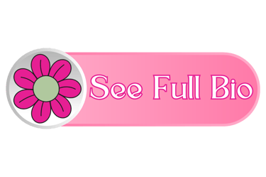 a pink button with a flower on it