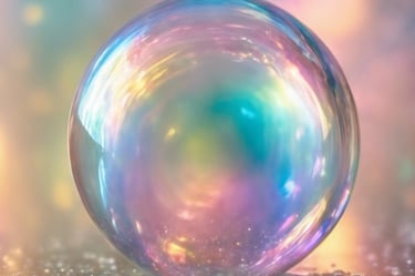 une bulle de savons avec des reflets multicoloress