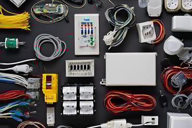 a bunch of electrical wiring and wiring on a table
