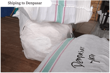 Proses pengiriman tas anyaman jali jali handmade Craftvitas Indonesia ke Denpasar Bali
