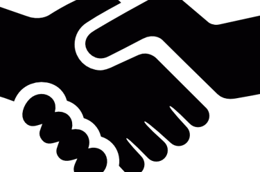 a handshake of two hands holding hands