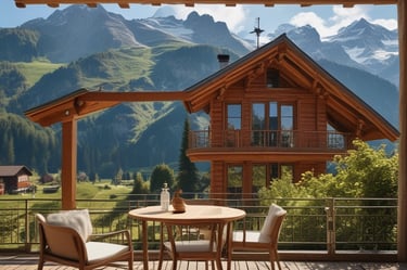 a red house in the middle of a snowy forest