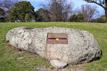 A memorial for 38 Aboriginal people buried in Kings Domain in Melbourne