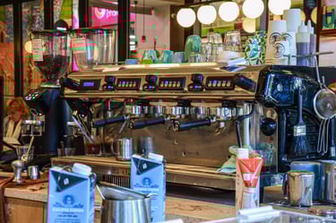 The coffee machine of Ground Yourself Cafe in St Kilda, Melbourne