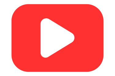 Youtube logo: a white play symbol surrounded by a red rectangle