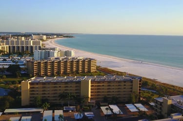 gulf and Bay on siesta key aerial view