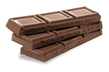 a stack of chocolate bars with chocolate bars