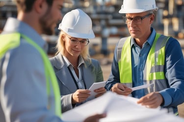 An industrial site showcasing safety equipment.