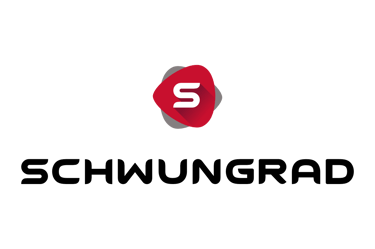 Schwungrad company logo featuring a red icon with a white letter S and bold black sans-serif text.
