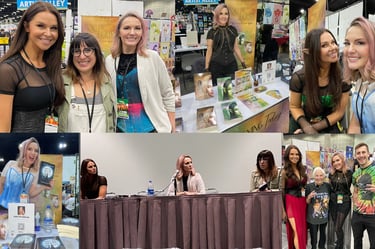 Lorin and Gina promoting the audiobooks at LA ComicCon