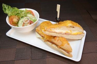 special Ameia sandwich with vegetable side salad