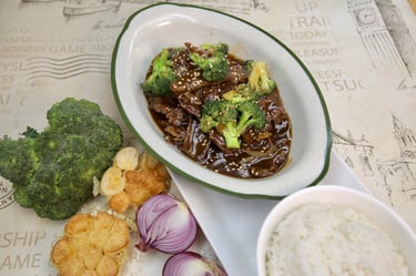 a bowl of Beef Broccoli