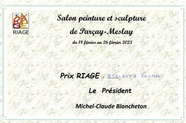 Prix du Salon peinture et sculpture de RIAGE