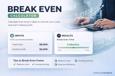 Side Hustle break even calculator