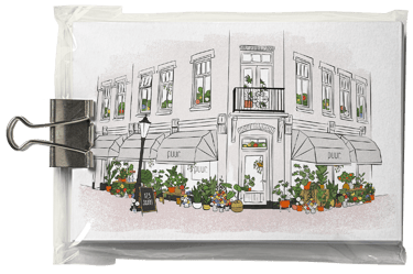 Geïllustreerd pand van PUUR bloemist