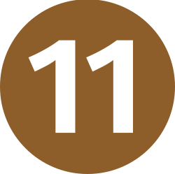 Logo dela ligne de metro 11, qui dessert, les stations Romainville carnot, montreuil hopital et Gainsbourg