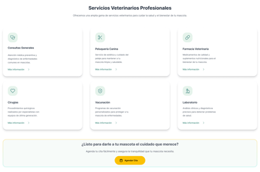 Rediseño UX/UI y desarollo No- Code clinica veterinaria