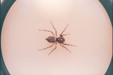 fotografia analogica de una araña saltarina