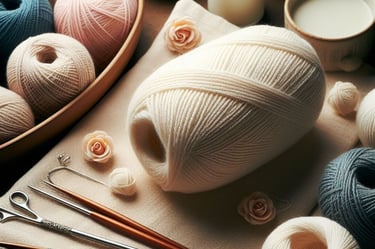 a table with yarn yarn and yarn yarn and yarn