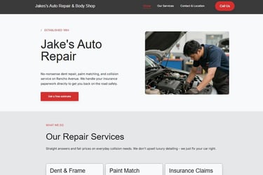 Website Design - Auto Repair Shop © bizdesignforyou.com