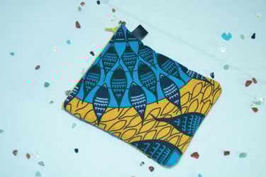 Trousse verticale bleue et jaune