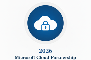 Microsoft Cloud Partnership 2026 logo featuring a secure cloud icon with a padlock.