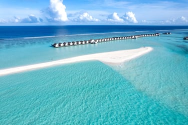 LUX South Ari Atoll Maldives overwater villas arial view