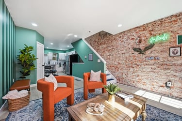 Living room of a South Philadelphia Airbnb